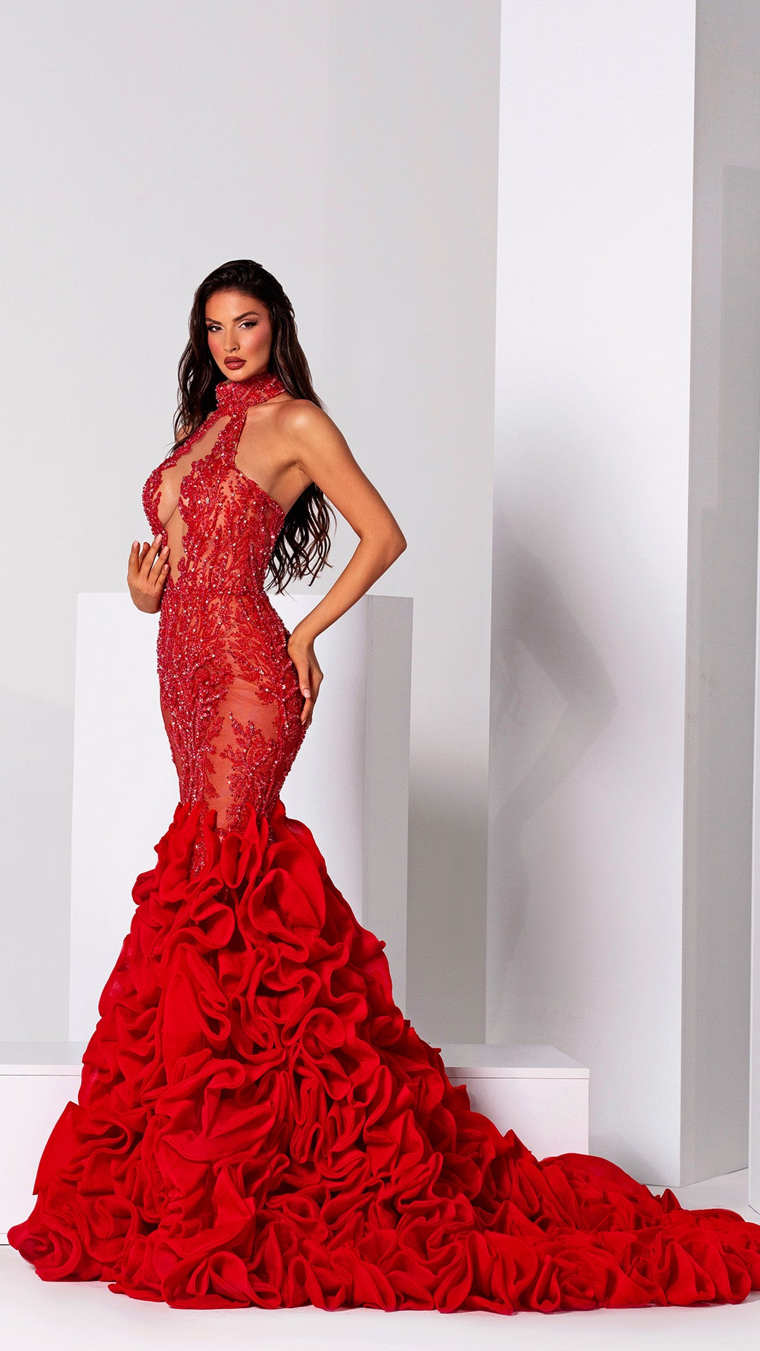 Epitome of Opulence - Red Long Dress